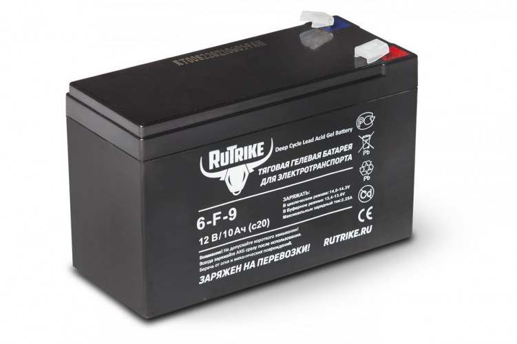 Тяговый гелевый аккумулятор RuTrike 6-F-9 (12V9A/H C20) в Ижевске