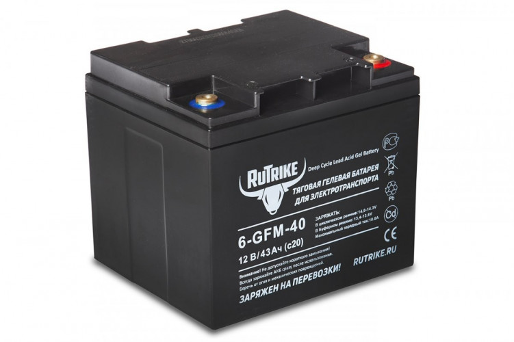 Тяговый гелевый аккумулятор RuTrike 6-GFM-40A (12V43A/H C20) в Ижевске