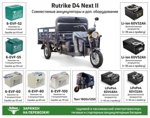 Грузовой электрический трицикл RuTrike D4 NEXT II в Ижевске