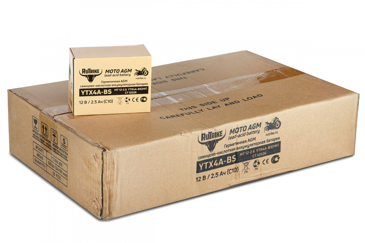 Аккумулятор стартерный для мототехники Rutrike YTX4А-BS (12V/2,5Ah) в Ижевске