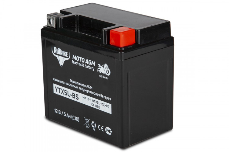 Аккумулятор стартерный для мототехники Rutrike YTX5L-BS (12V/5Ah) в Ижевске