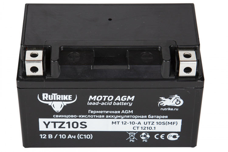 Аккумулятор стартерный для мототехники Rutrike YTZ10S (12V/10Ah) в Ижевске
