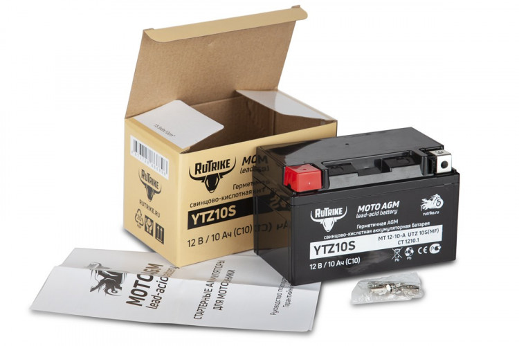 Аккумулятор стартерный для мототехники Rutrike YTZ10S (12V/10Ah) в Ижевске