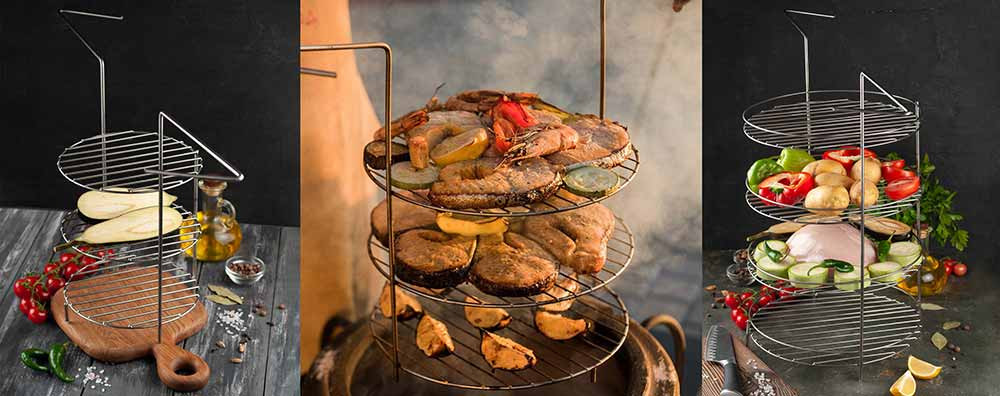 Этажерка 4-х ярусная с доп.кольцом диаметр 33 см в Ижевске