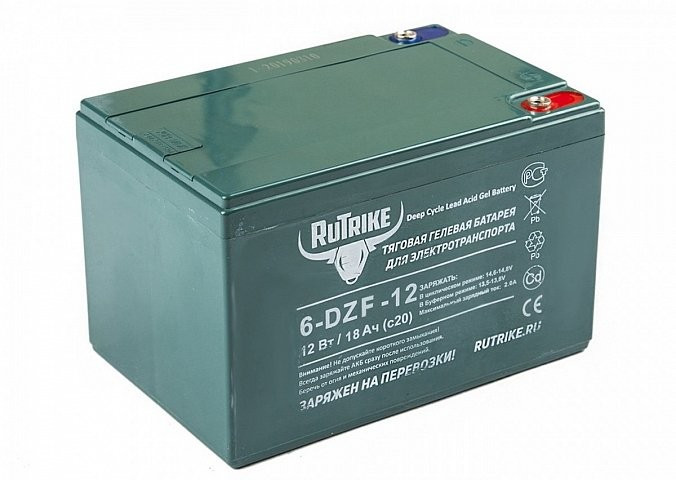 Тяговый гелевый аккумулятор RuTrike 6-DZF-12 (12V12A/H C2) в Ижевске