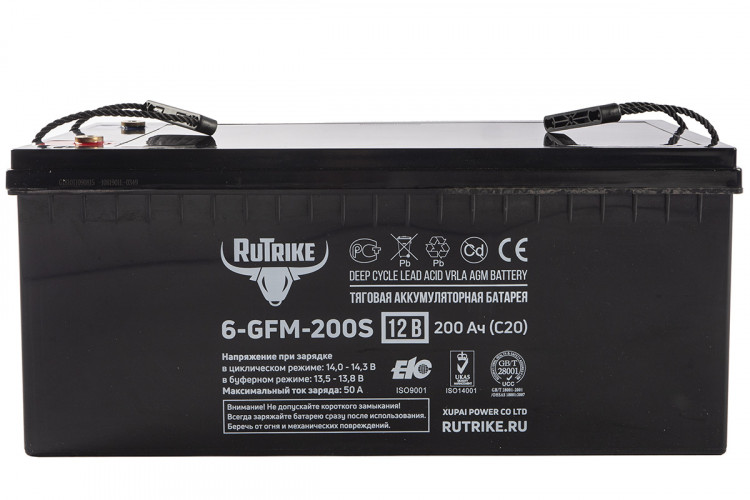 Тяговый гелевый аккумулятор RuTrike 6-GFM-200 (12V200A/H C20) в Ижевске