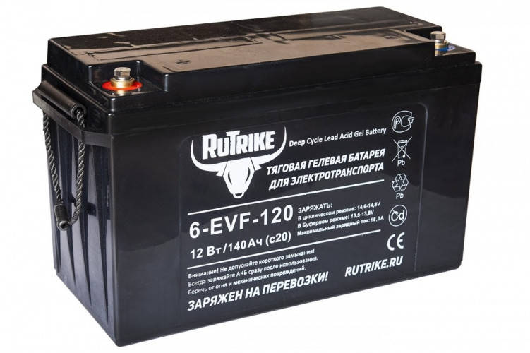 Тяговый гелевый аккумулятор RuTrike 6-EVF-120A (12V120A/H C3) в Ижевске