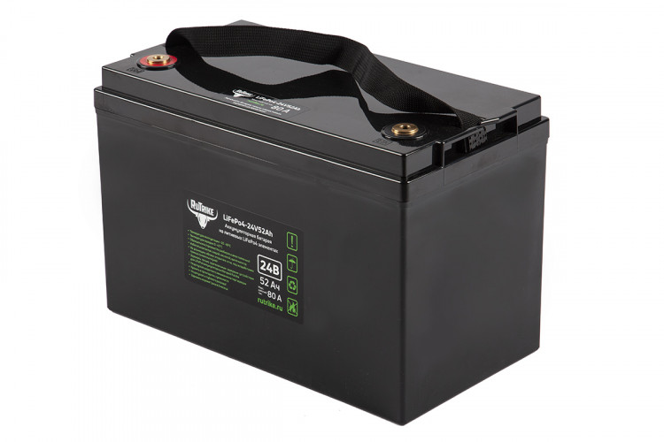 Тяговый железо-фосфатный аккумулятор RuTrike LiFePO4 24V52Ah (80A) в Ижевске