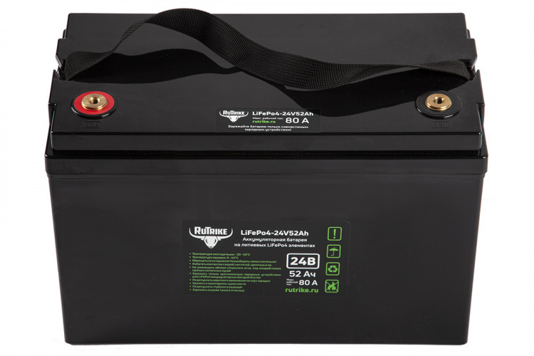 Тяговый железо-фосфатный аккумулятор RuTrike LiFePO4 24V52Ah (80A) в Ижевске