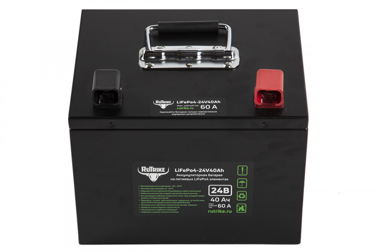 Тяговый железо-фосфатный аккумулятор RuTrike LiFePO4 24V40Ah (60A) в Ижевске
