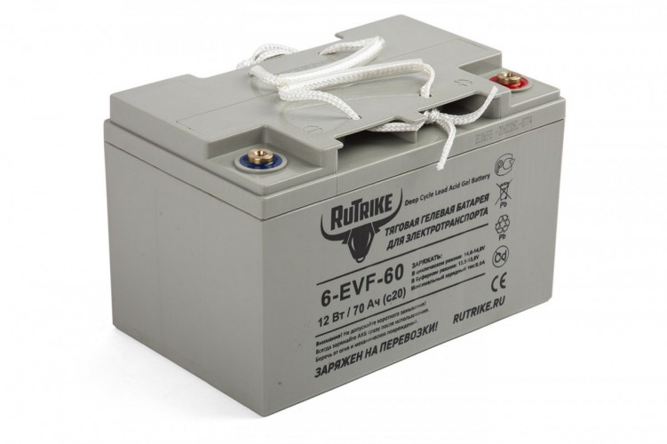 Тяговый гелевый аккумулятор RuTrike 6-EVF-60A (12V60A/H C3) в Ижевске